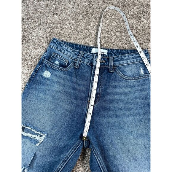 vervet blue jeans hart distressed mom jeans ripped medium wash straight leg 25 - Picture 8 of 13